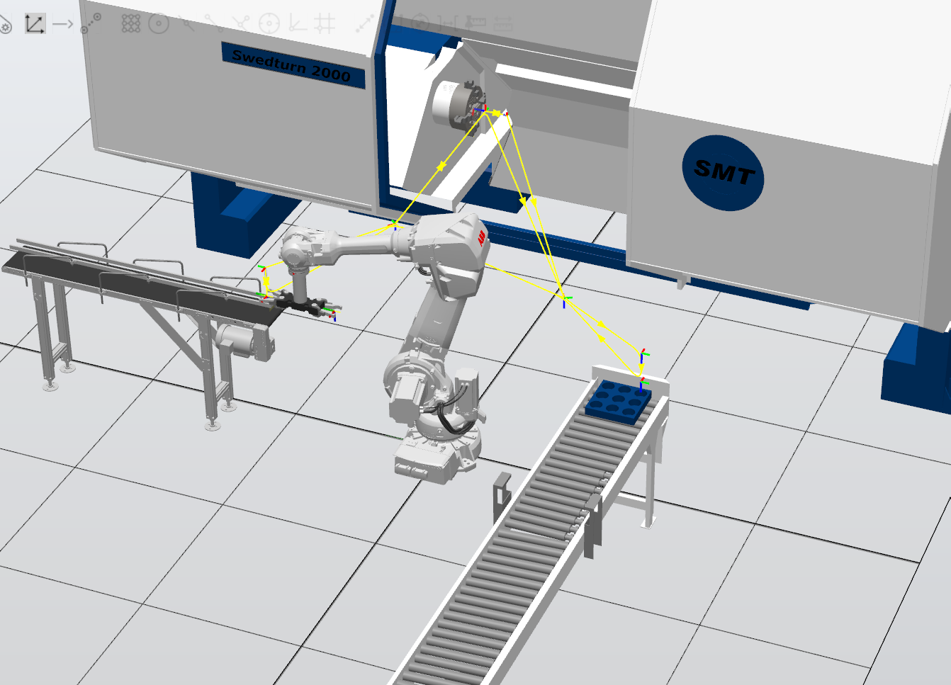 Lathe1 robot and lathe simulation
